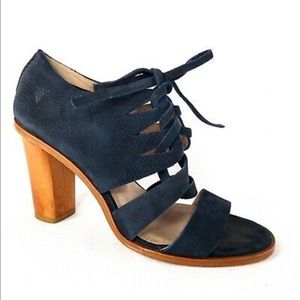 FRYE, navy suede, heels, 9.5M